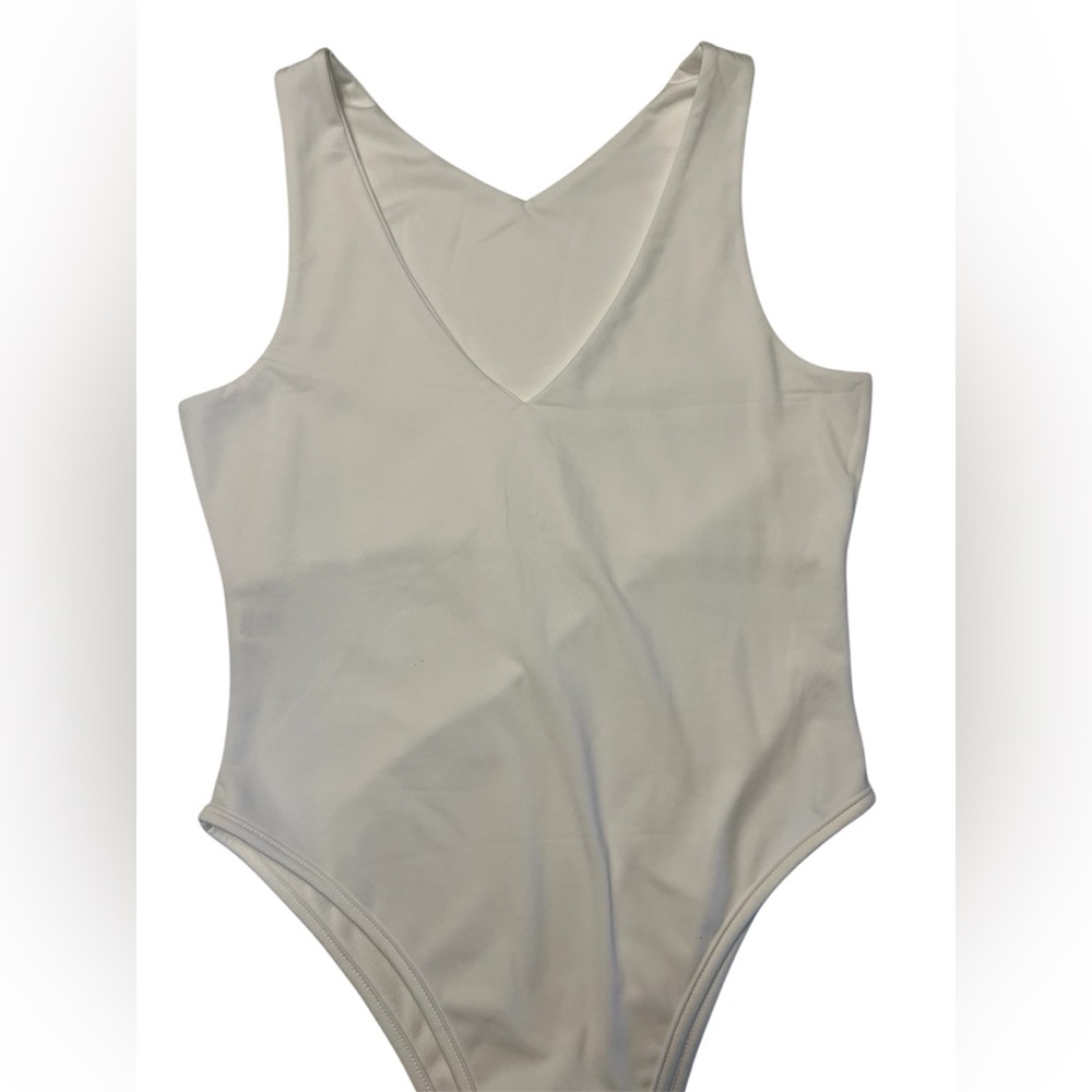 White V-Neck Bodysuit